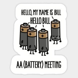 AA Meeting - Hello my name is ... - Battery Sticker